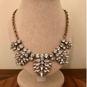 J. Crew Gold and crystal Statement Necklace